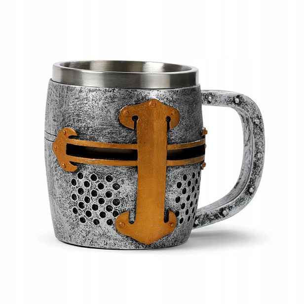Epický Pivní Sklenice Hrnek Ano Jsem Rytíř Nerezová Ocel 400 ML Larp Rpg