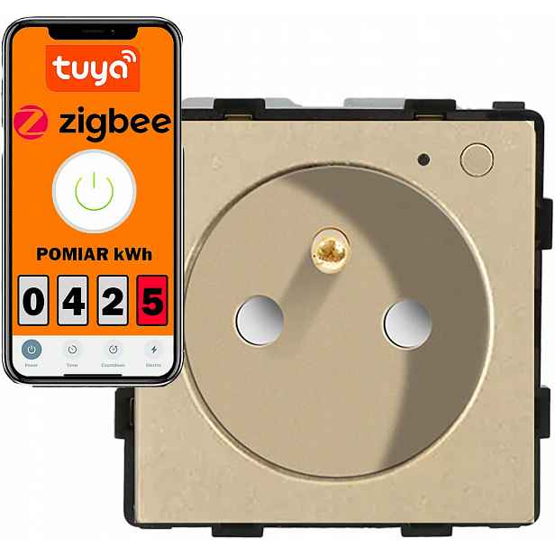 Modul Zásuvka Inteligentní Zásuvka Kolíkem Zlatá ZigBee Měření Energie 1F