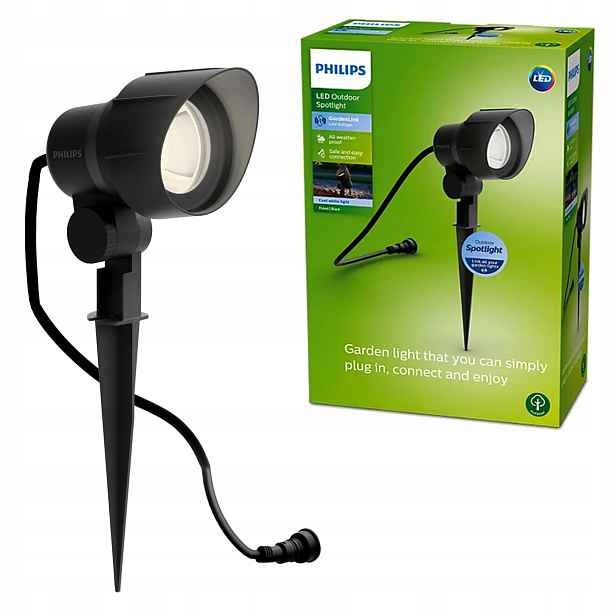 Zahradní Led reflektor 6W 660lm 4000K IP44 Černý 12V Philips