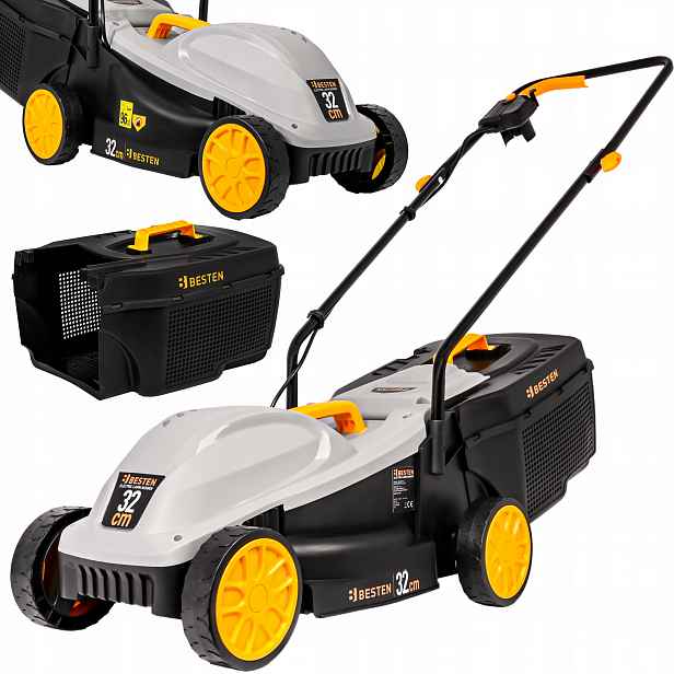 Elektrická Sekačka S Regulací Na Trávy 35 L, Lehká, Silná, Velký Koš 32 CM