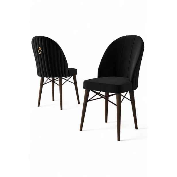 Sada židlí (4 kusy) Ritim - Black, Brown