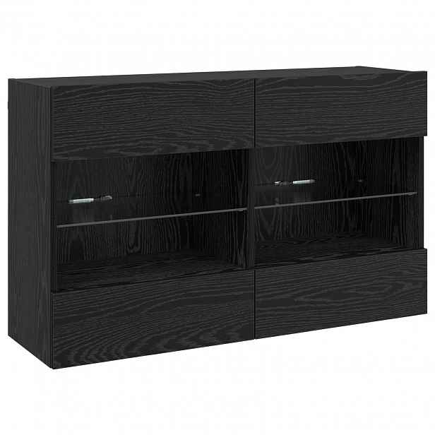 vidaXL TV wall cabinet 98,5 x 30 x 60,5 cm Černý dub Kompozitní dřevo