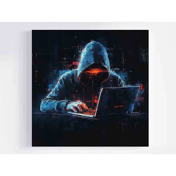 Obraz Na Plátně Plátno Portét Kybernetický Hacker Notebook It Koder Program 50x50