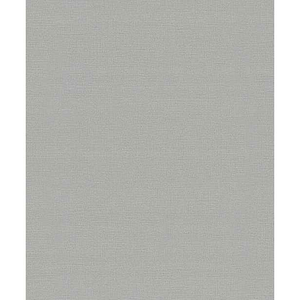 Šedá tapeta napodobující tkaninu, struktura plátna, 10,05 m x 106,00 cm, tapeta