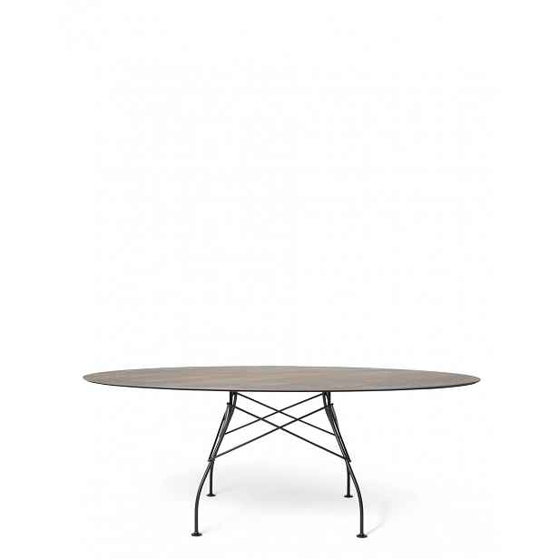 Venkovní stůl GLOSSY OVAL, více variant - Kartell Barva: Starý Bronz/černá
