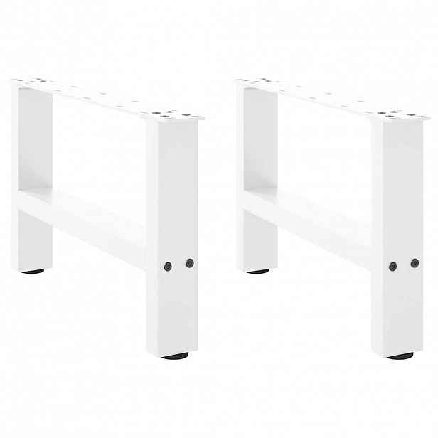 vidaXL Nohy konferenčního stolku bílé 2 ks 50 x (30-31) cm ocelové