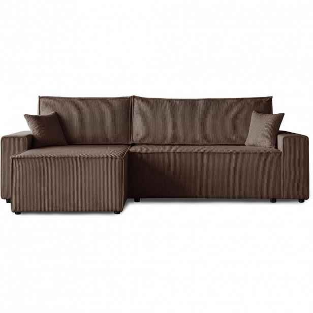Beautysofa ROHOVÁ ROZKLÁDACÍ POHOVKA Hektor, s funkcí spaní, hnědá