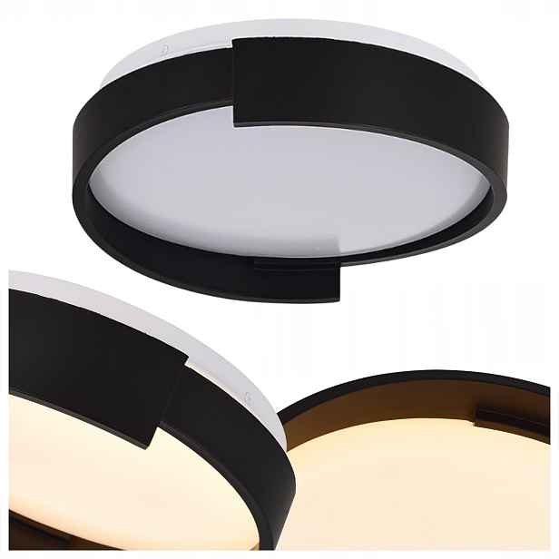 Stropní Svítidlo Stropní Kulatý Halo 38 CM Černý Led 25 W Variabilní Barva Světla Cct