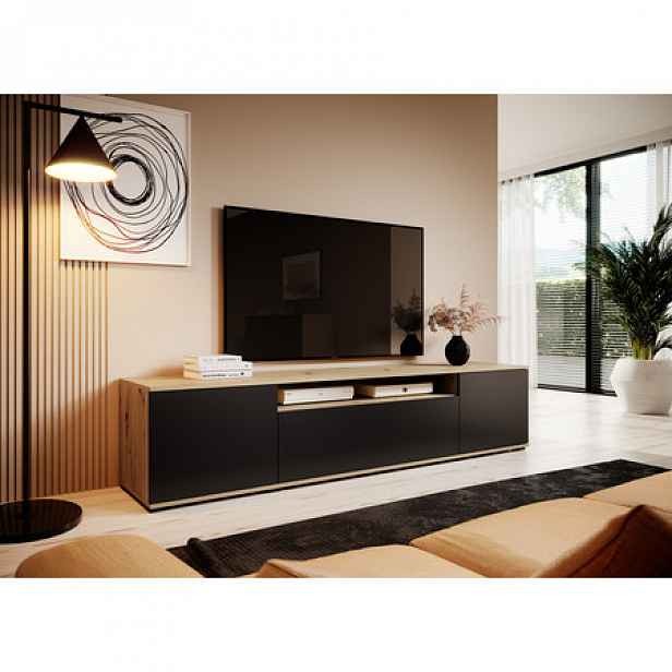 Televizní stolek RTV LOGAN Dub artisan/černá