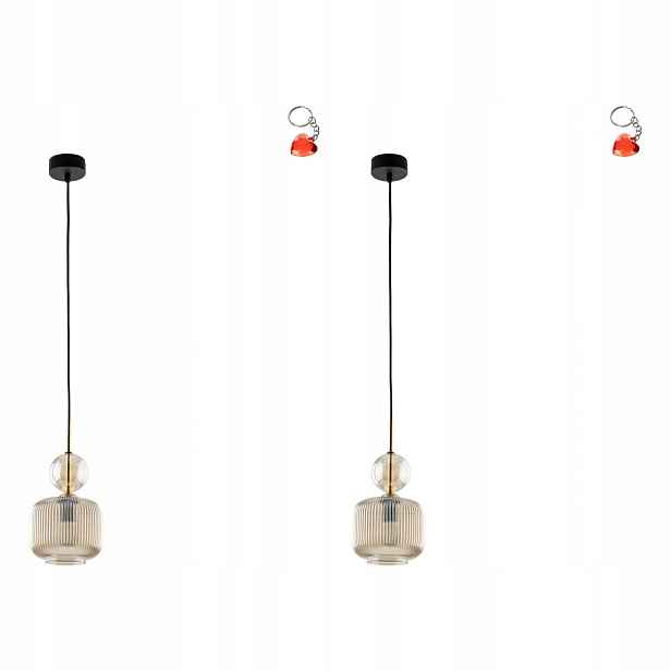 Tk Lighting Sada 2x Závěsná lampa Sophia Cognac 11038