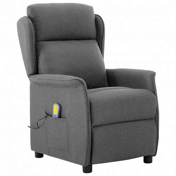 vidaXL Masážní křeslo Světle šedá 93.5 x 67.5 x 101.5 cm textil