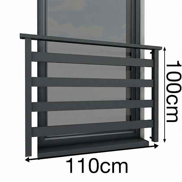 Alu Basic Francouzský balkon 110 cm Balustrada Ral
