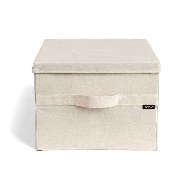 Béžový látkový úložný box s víkem 36x46x25 cm Soft Storage Large – Bigso