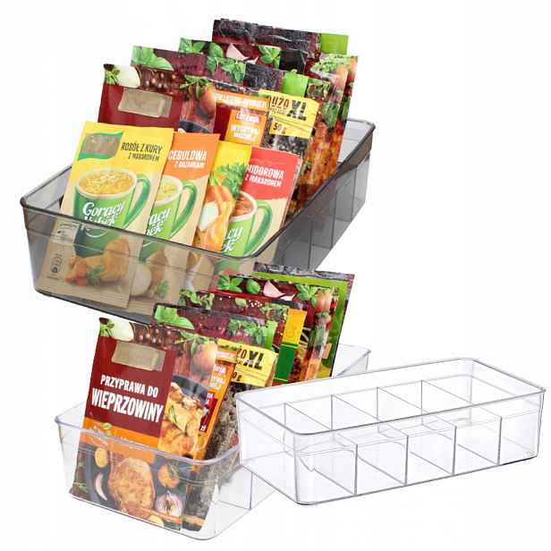 Clear 3x organizér na skladování potravin Easyform 2x M 1x L