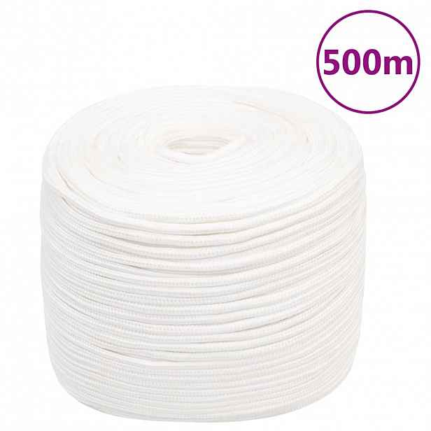 vidaXL Lodní lano celobílé 10 mm 500 m polypropylen