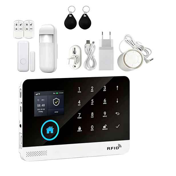 Bezdrátový alarm Gsm WiFi s aplikací Tuya, sada