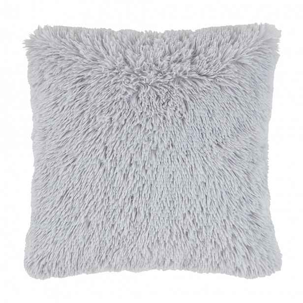 Dekorační Polštář Fluffy, 45/45cm, Stříbrná
