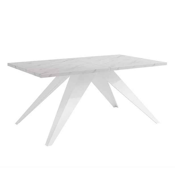 Idohome JÍDELNÍ STŮL XANDRO rozkládací 140/80/76 cm s kovovou podnoží, bílý / Bianco