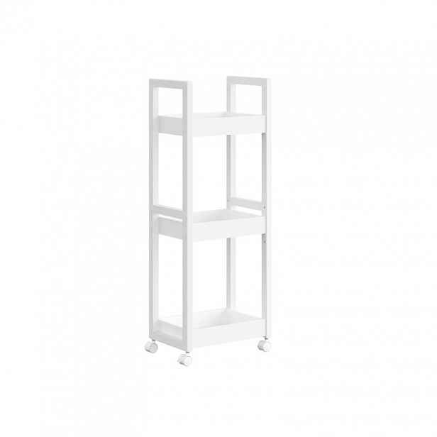 Koupelnový regál s kolečky 20x30x80 cm, bílý