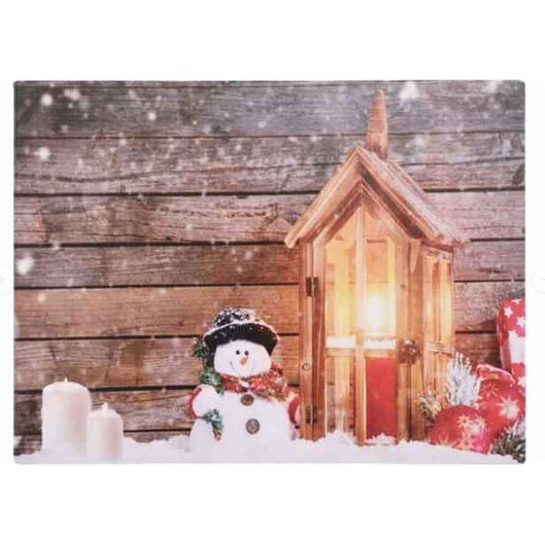 Nástěnný obraz s vánočním osvětlením Led dekorace 30x40 cm na baterie