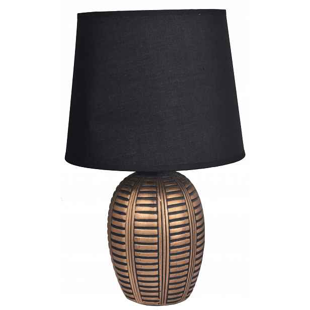 Podstavec Keramická Lampa Zlato Černá S Černým Stínítkem Květináč Obal