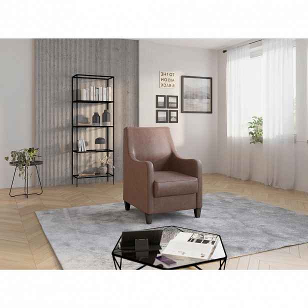 Sit & More KŘESLO, textil, barvy lískového ořechu