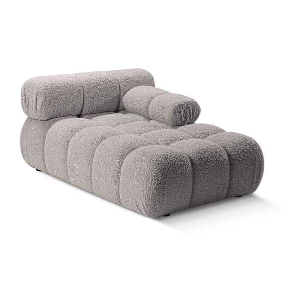 Světle šedý modul pohovky z textilie bouclé (pravý roh) Bellis – Micadoni Home