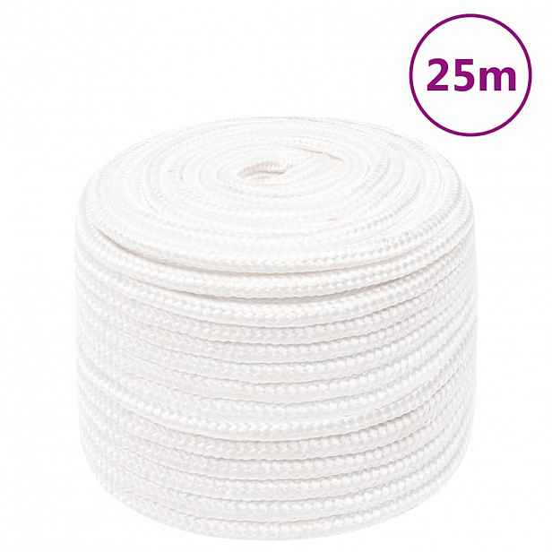 vidaXL Lodní lano celobílé 12 mm 25 m polypropylen