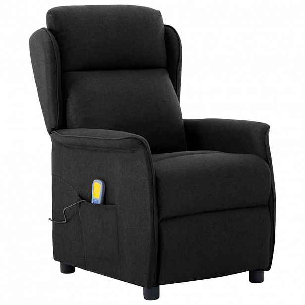 vidaXL Masážní křeslo Černá 93.5 x 67.5 x 101.5 cm textil