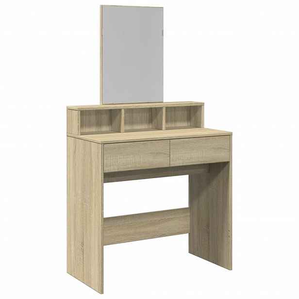 vidaXL Toaletní stolek se zrcadlem dub sonoma 80 x 41 x 144,5 cm