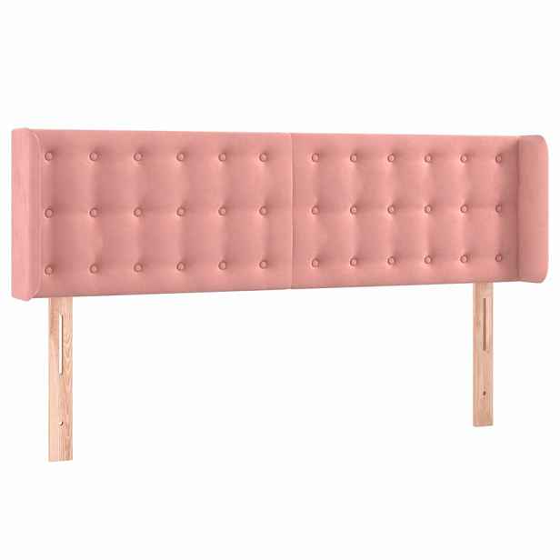 vidaXL Čelo postele typu ušák růžová 147x16x78/88 cm samet