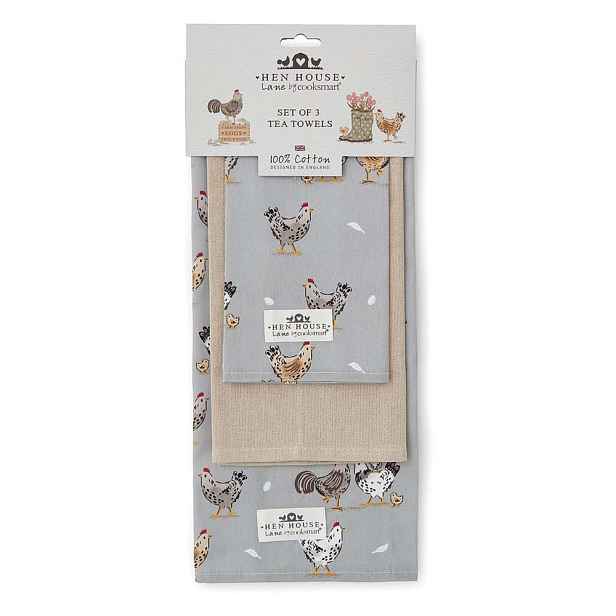 Bavlněné utěrky v sadě 3 ks 45x65 cm Hen House – Cooksmart ®