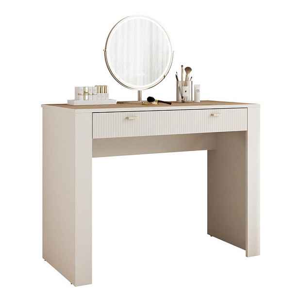 Idohome TOALETNÍ STOLEK AVENA se 2 zásuvkami, 102 cm, kašmírový / dub