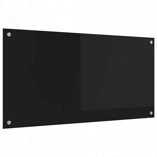 vidaXL Kuchyňský obklad Černá 100 x 50 cm tvrzené sklo