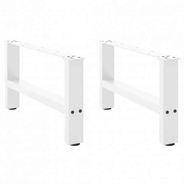 vidaXL Nohy konferenčního stolku bílé 2 ks 60 x (30-31) cm ocelové
