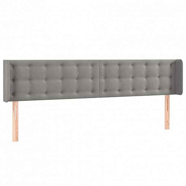 vidaXL Čelo postele typu ušák světle šedé 163x16x78/88 cm samet