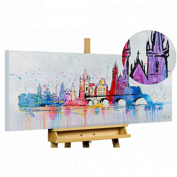 KUNSTLOFT RUČNĚ MALOVANÝ AKRYLOVÝ OBRAZ ŠEDÝ, 120/60 CM