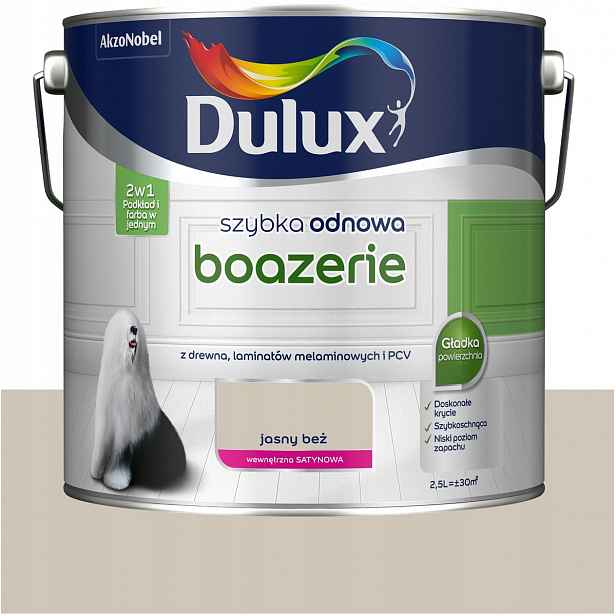 Dulux barva na obložení dřeva Pvc Rychlá obnova Obklady Světle Béžová 2,5 L