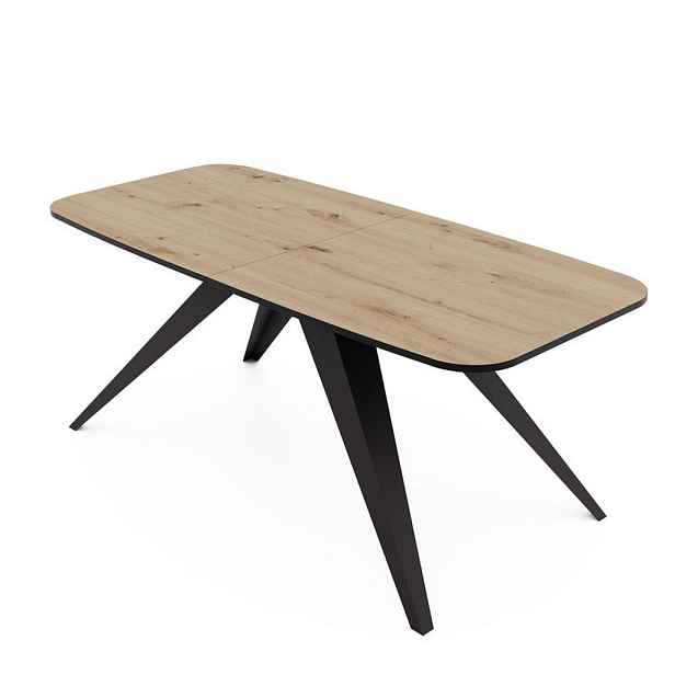 Idohome JÍDELNÍ STŮL FENTO rozkládací 160/80/76 cm, černý / dub Artisan