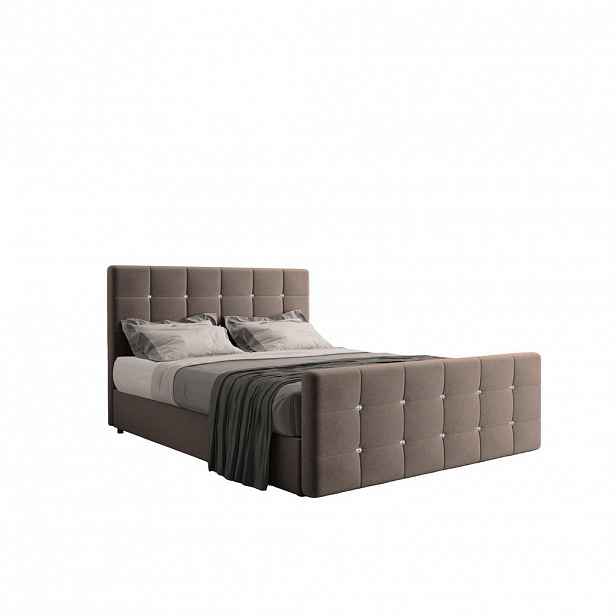 Kaiser Möbel KONTINENTÁLNÍ POSTEL s úložným prostorem, matrací a topperem ROMA 120x200 cm Hnědá H2-Pocket
