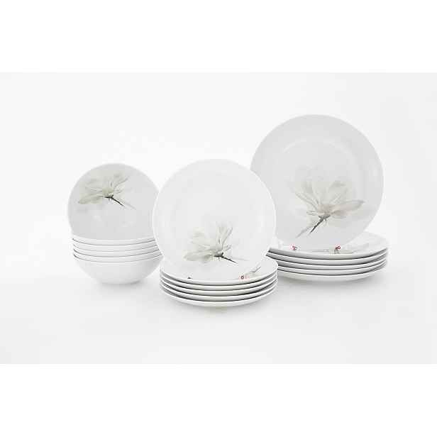 Lubiana Boss Jídelní servis pro 6 osob 18 kusů porcelánu Magnolie