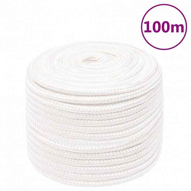 vidaXL Lodní lano celobílé 12 mm 100 m polypropylen