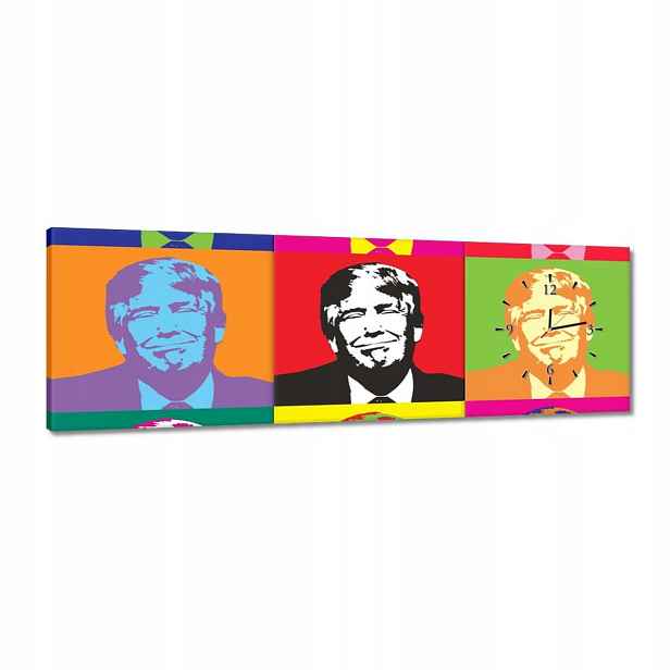 Hodiny 120x40 Trump Abstrakce