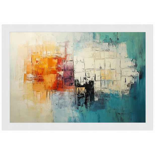 Plakát Rámeček Dřevo Barevná Abstrakce Geometrie Minimalismus 60x40
