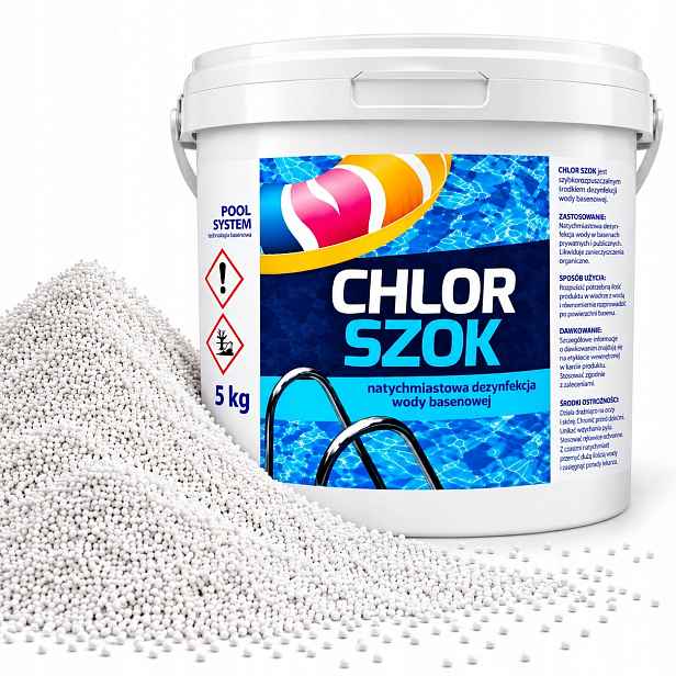 Chemie Do Bazénu Chlor Šok 5 Kg, Granule Do Čisté A Zakalené Bazénové Vody