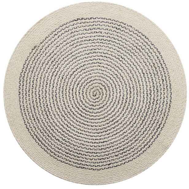 Ručně vázaný kusový koberec Orba J-49 Natural kruh, 140x140 (průměr) kruh, bílá, chodba / předsíň, Diamond Carpets India