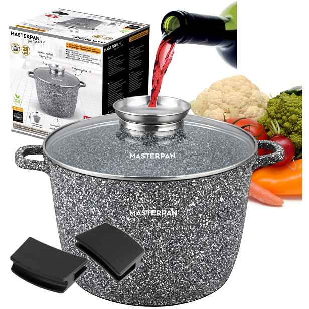 Velký hrnec hrnec 10 l s poklicí 28 cm, indukční, hliníkový