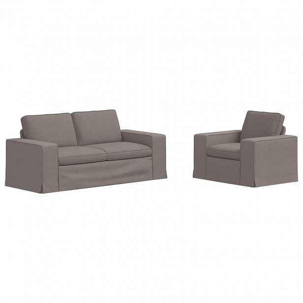 vidaXL Set pohovek 2 ks Taupe textil