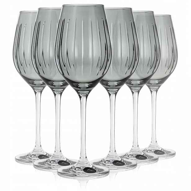 Exkluzivní skleničky na víno Vertical Grey 360 ml 6 ks