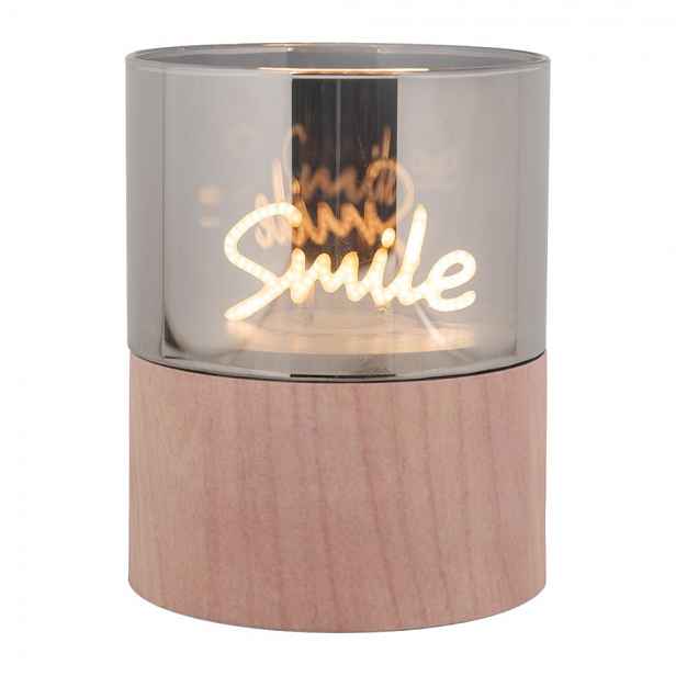 Hnědá svíčka Smile Led Candle - Ø 8*10 cm / 3*AAA Clayre & Eef